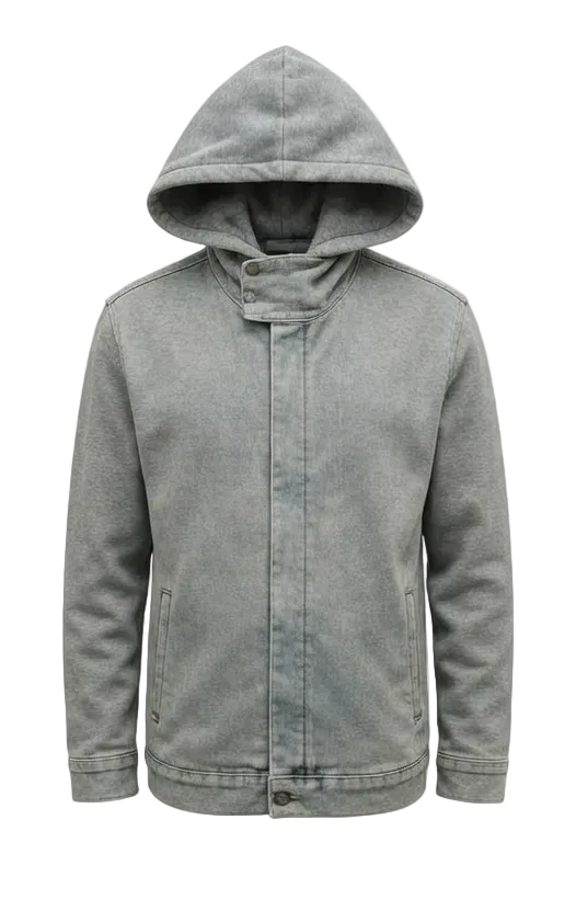 Gray hooded jacket