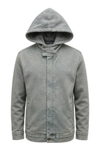 Gray hooded jacket
